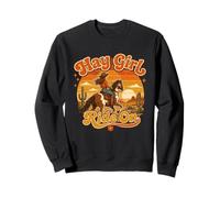 Hay Girl Ride On Western Cowgirl Horse Desert Sunset Sweatshirt