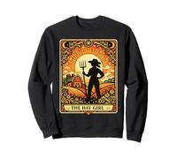 Hay Girl Tarot Card Cowgirl Farmer Women Sweatshirt