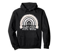 Hay Girl Western Rope Rainbow Farm Horses Country Pullover Hoodie