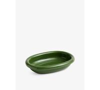 Hay Hay Barro Small Striped Terracotta Oval Dish Green