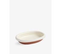 Hay Hay Barro Small Striped Terracotta Oval Dish Off-White