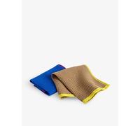 Hay Hay Canteen Waffle-Texture Cotton Dish Cloths Pack Of Two Fuschia And Beige