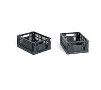 HAY - Colour Crate Mini Storage 2-pack, Charcoal - Charcoal