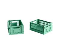 HAY - Colour Crate Storage Boxes Mini 2-pack, Dark Mint - Dark Mint