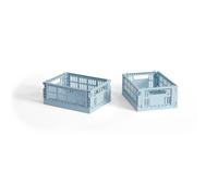 Crate collapsible crates - Set of 2 Light Blue XS