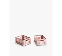 Hay Hay Colour Stackable Mini Plastic Crates Set Of Two Blush