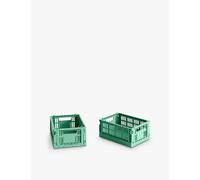 Hay Hay Colour Stackable Mini Plastic Crates Set Of Two Dark Mint