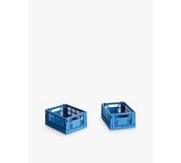 Hay Hay Colour Stackable Mini Plastic Crates Set Of Two Electric Blue