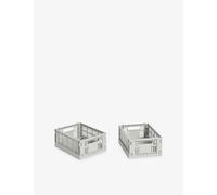 Hay Hay Colour Stackable Mini Plastic Crates Set Of Two Grey