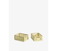 Hay Hay Colour Stackable Mini Plastic Crates Set Of Two Light Yellow