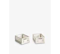 Hay Hay Colour Stackable Mini Plastic Crates Set Of Two Off White