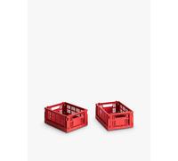 Hay Hay Colour Stackable Mini Plastic Crates Set Of Two Red