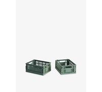 Hay Hay Colour Stackable Mini Plastic Crates Set Of Two Sage Green