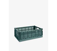 Hay Hay Large Plastic Crate Storage Box Dark Green