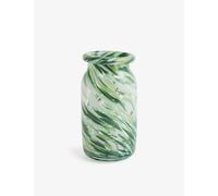 Hay Hay Splash Swirl-Pattern Glass Vase Green Swirl