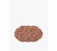 Hay Hay Striped Coco Door Mat Bordeaux And Off-White