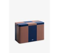 Hay Hay Striped Medium Tin Container 12.5cm Brown And Midnight Blue