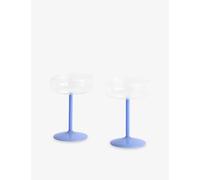 Hay Hay Tint Coupe Borosilicate Glass Set Of Two Clear Jade Light Blue