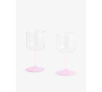Hay Hay Tint Wine Borosilicate Glass Set Of Two Jade Pink And Light Pink