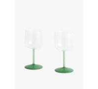 Hay Hay Tint Wine Borosilicate Glasses Set Of Two Light Green And Jade