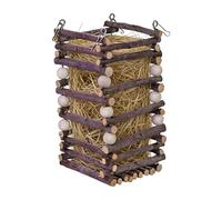 Hay Holder | 3x7inch Natural Wooden Container - Food Dispenser Bunny Cage Accessories | for Hamster Chinchilla Mouse Indoor Outdoor Homes Cages Play Training Boredom