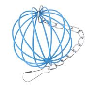 Hay Holder, Bunny Cage Feeder, Small Animal Chew Toy, Metal Rack with Grass Feeding Ball, Chinchilla Accessories, Feeding Station, 2.36x2.36 Inches, Red, Blue, 1 Piece