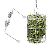 Hay Holder - Stainless Steel Feeder Rack, Raised Grass Distribution Structure, Compact, Cage Mounted Storage Organiser, Chew-resistant Food Accessories for Farm Animals, For Hamster Bunny Small