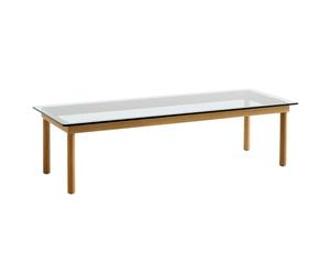 HAY - Kofi Coffee Table 140x50 cm, Water-based Lacquered Oak / Clear-glass - Oak