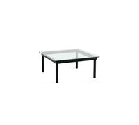 HAY Kofi Coffee Table 80x80 Black Oak/ Clear Glass