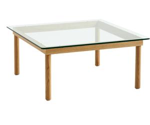 HAY - Kofi Coffee Table 80x80 cm, Water-based Lacquered Oak / Clear-glass - Oak