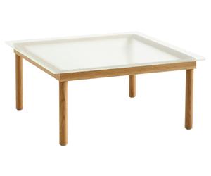 HAY - Kofi Coffee Table 80x80 cm, Water-based Lacquered Oak / Reeded-glass - Oak