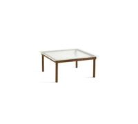 HAY Kofi Coffee Table 80x80 Walnut/ Clear Grooved Glass