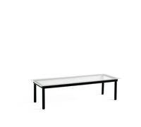 HAY Kofi coffee table Black oak-ribbed glass, 50 cm
