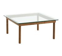 HAY - Kofi Coffee Table Walnut / Clear Glass, 80x80 cm - Walnut