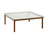 HAY - Kofi Coffee Table Walnut / Rippled Glass, 100x100 cm - Walnut