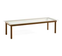 HAY - Kofi Coffee Table Walnut / Rippled Glass, 50x140 cm - Walnut