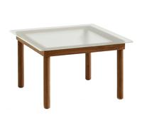 HAY - Kofi Coffee Table Walnut / Rippled Glass, 60x60 cm - Walnut