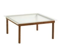 HAY - Kofi Coffee Table Walnut / Rippled Glass, 80x80 cm - Walnut