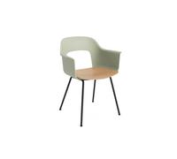 HAY Layout 212 Dining Chair With Armrests Pastel Green/ Black/ Oak