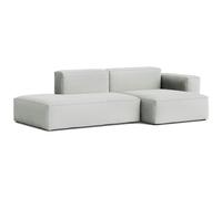 HAY - Mags Soft Low 2.5-seater Sofa Comb. 3 Right Divan, Hallingdal 116 / Light Grey Stitching - Grey