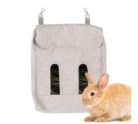 Hay Manger Small Animal Food Bag, S/M/L Power Bag in Pig Hay with 2 Adjustable Holes for from Chinchilla Hamster Ani