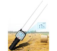 Hay Moisture Tester, Portable Hay Moisture Meter, Hay Bale Moisture Tester with Dual Probe, Forage Moisture Tester with Automatic Temperature Compensation for Alfalfa, Forage, Orchard Grass, Bales
