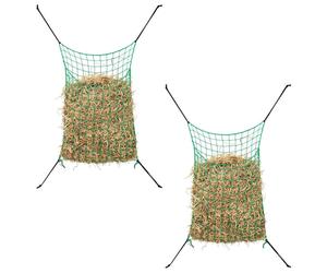 Hay Nets 2 Pack Slow-Feed Rectangular 0.9x1.5m Green PP 45mm Mesh Weather-Resist