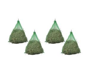 Hay Nets 4 Pack Green 1x1m PP Slow-Feed Round Mesh 45x45mm 3mm Cord Weatherproof