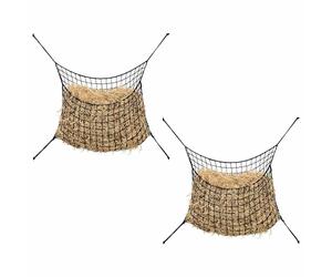 Hay Nets Slow Feed Feeder for Horse 2 pcs Rectangular Black PP vidaXL