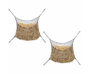 Hay Nets Slow Feed Feeder for Horse 2 pcs Round Black PP vidaXL
