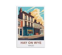 Hay on Wales Vintage Travel Poster 12x18inch(30x45cm) Print Home Bedroom Office Living Room Decor Canvas