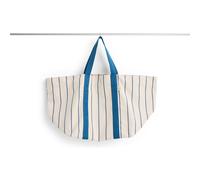 HAY - Outdoor Market Picnic Bag Medium, Beige With Blue Stripe - Blue