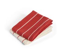 HAY - Outdoor Market Tea Towel Set of 2, Beige With Red Stripe - Beige