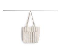 HAY - Outdoor Market Tote Bag Medium, Beige With Blue Stripe - Blue